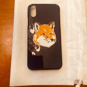 Maison Kitsune Paris high shine navy with fox logo iPhone cover great condition